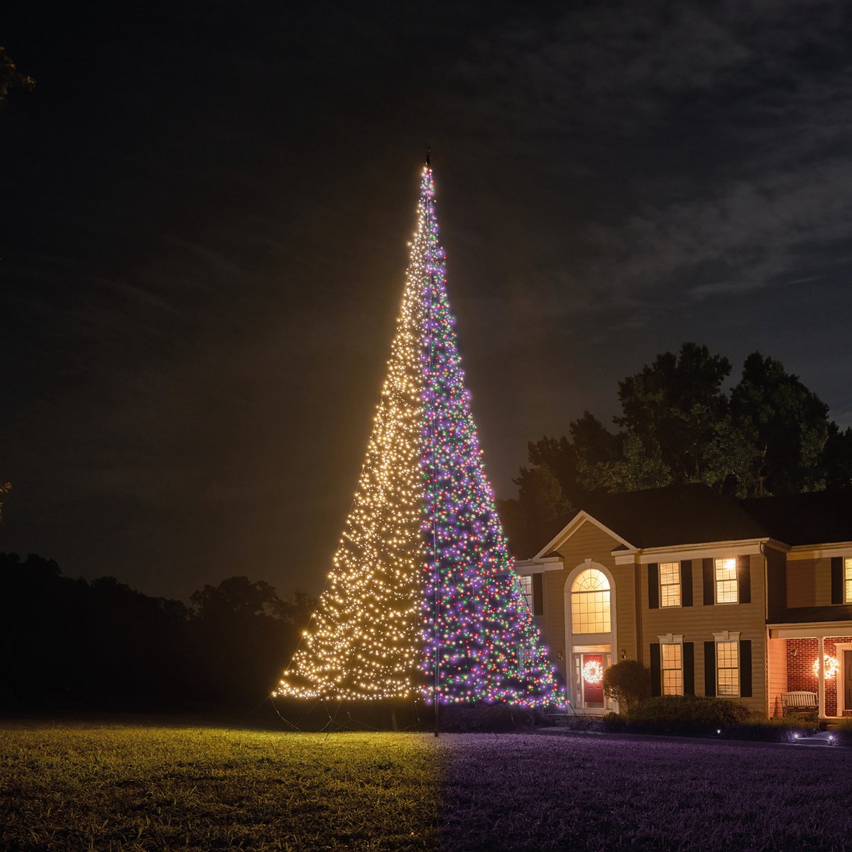 Fairybell Luminous Switch - LED Kerstboom voor buiten in de vlaggenmast - 10 meter - 8000 LEDs - Warm wit en/of Multicolor