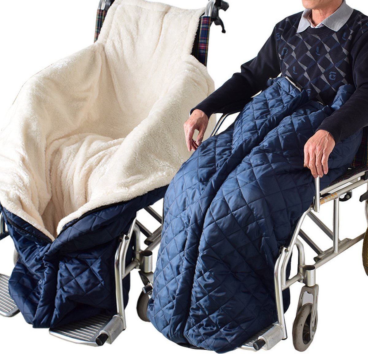 Goedkoopste Rolstoel Deken – Voetenzak– Wind- en Waterdicht - Unisex -Kasjmier Gevoerd - Rolstoel Voetenzak Volwassenen - Warm & Comfortabel-Een maat-Blijf warm in de winter-130 65cm - waterdicht - tot taille