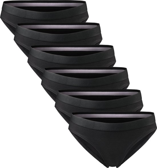 DANISH ENDURANCE Culottes en Katoen biologique - Sans coutures - Taille élastique - pour femme - Paquet de 6 - Zwart - XS