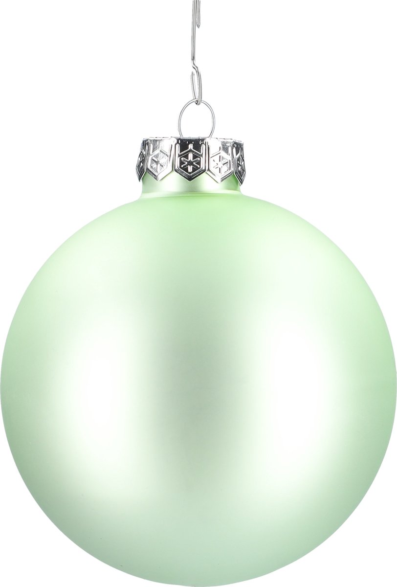 Glazen kerstballen - Set van 4 stuks/100mm - Luxe kerst decoratie - Sfeervolle kerstversiering voor in de kerstboom - Glas - Oyster Grey - Lichtgrijs – foto 6