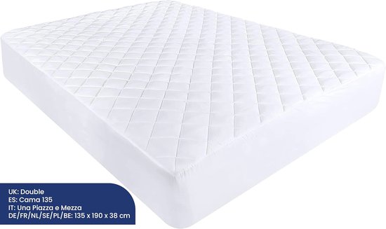GRT Matrasbeschermer topper 160x200cm, waterdichte matrastopper bamboe