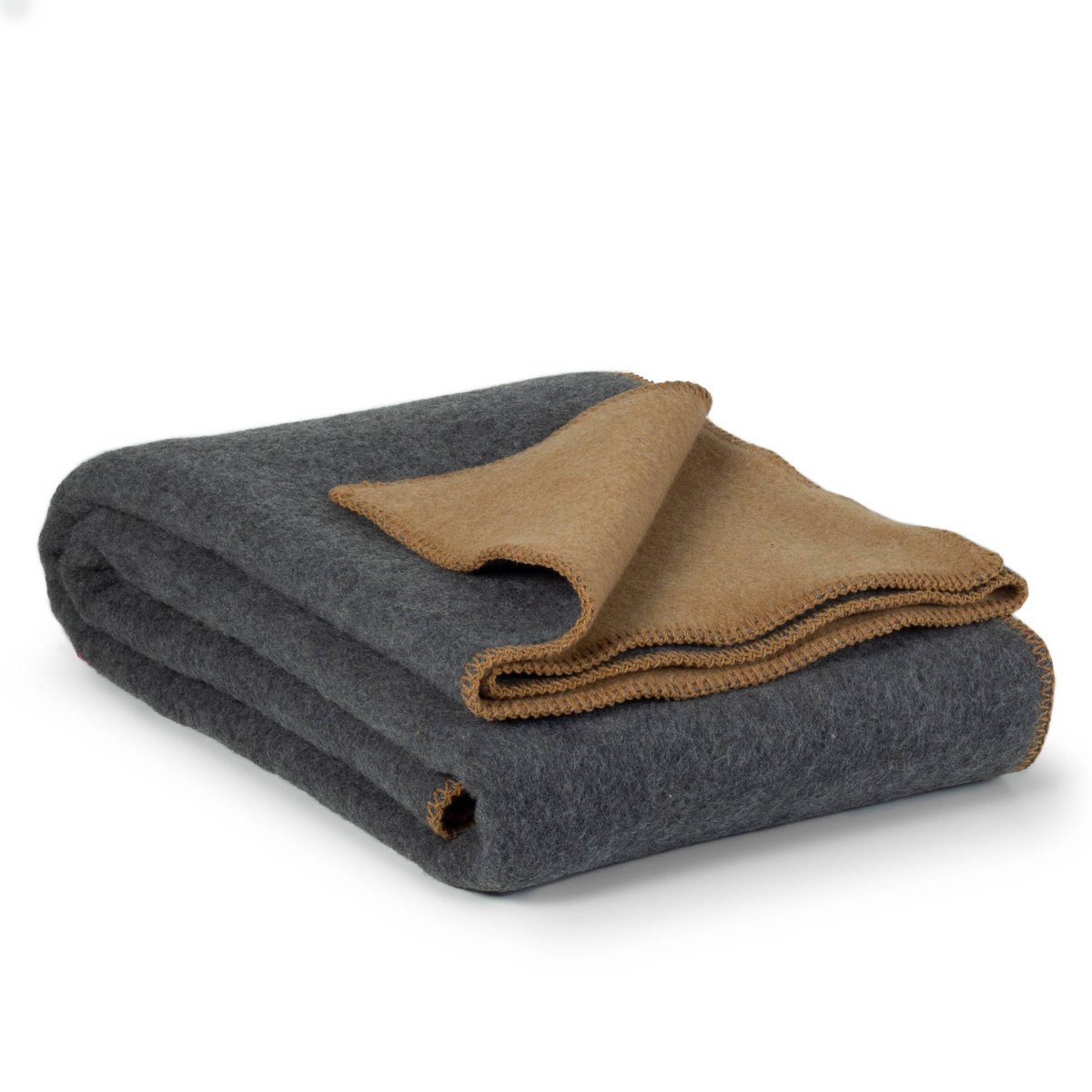 Most Sun Dust - 1-persoons omkeerbare bed deken - Merino wol - 140 x 200 cm - geel - grijs