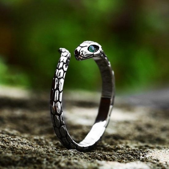 Bague Tuyaux - Peau de serpent - Pierres - Ajustable