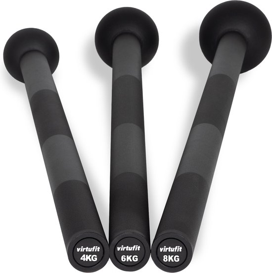VirtuFit PVC Kettlebell - 8 kg - Zwart
