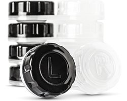 Lenzen set met 5 lenzendoosjes - geschikt voor zachte lenzen - zwart/wit