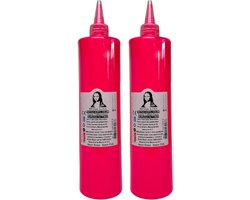 Südor Textielverf 1000 ml, neon roze.Wasbestendige textielverf voor lichte stoffen. Wasmachinebestendig, wasbestendig. Fixatie door strijken (2 x 500 ml)