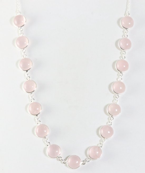 Collier en argent avec quartz rose
