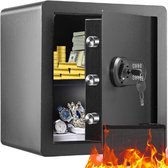 Vevor - Coffre-fort électrique - Coffre-fort - Coffre-fort avec sac résistant au feu - Coffre-fort résistant au feu - Coffre-fort avec serrure à combinaison - Combinaison de chiffres - 44L - 40/30/43CM Noir - Sac résistant au feu - Épaisseur 3MM