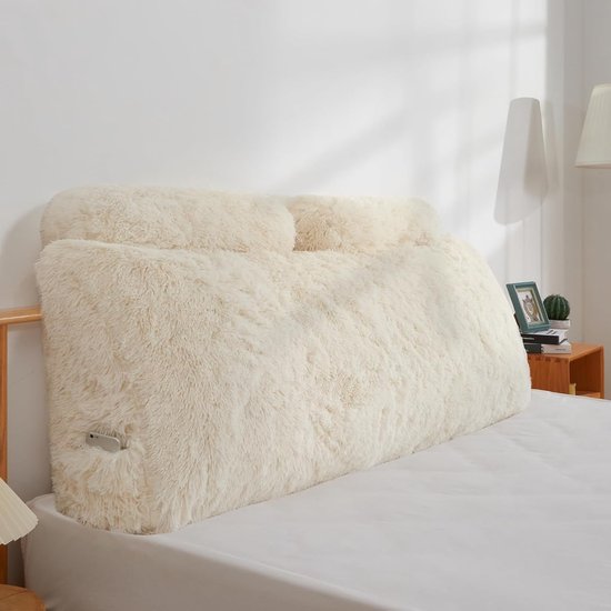 VERCART Leesschijfkussen, Stevige en Zachte Driehoekige Rugsteun Gooi Positioneringskussen voor Taille, Been, Buik op Bed of Bank, Afneembare en Wasbare Kussensloop, Linnenmix 45CM Grijs