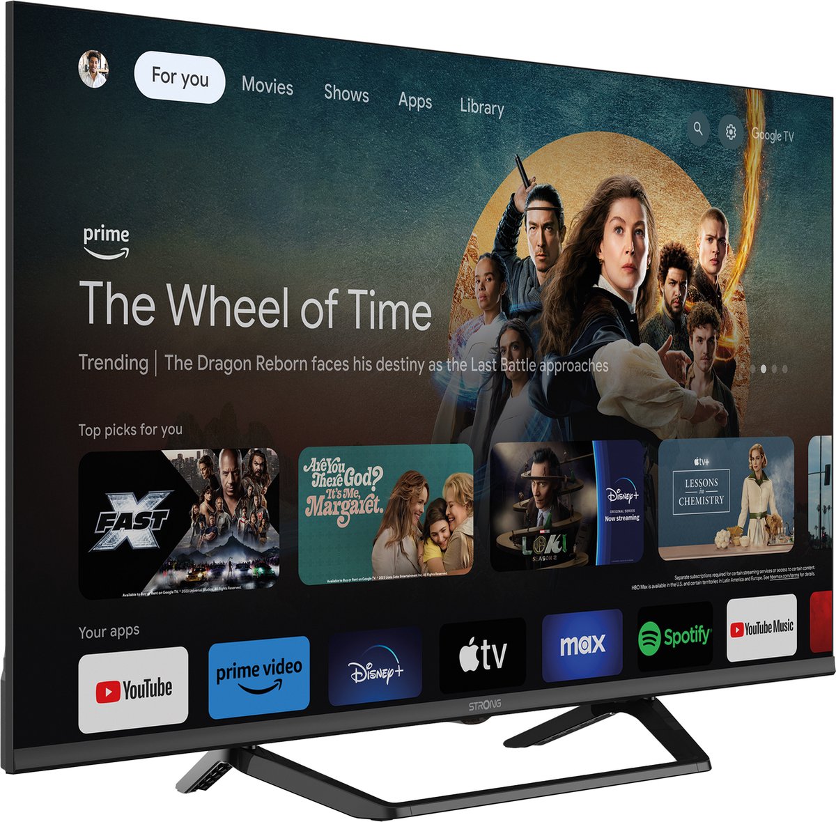 STRONG - TV 32'' (80 cm) HD SRT32HG6733C - Slimme Google TV - Wifi - Chromecast - Google Assistant - 2 HDMI Poorten (1 ARC) + USB Multimedia + AV + Terrestrial/Sat - STRONG - €205,99