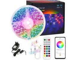 Lichtendirect-LED Strip - 10 meter - RGB verlichting - dimbaar - met afstandsbediening- Bluetooth -…