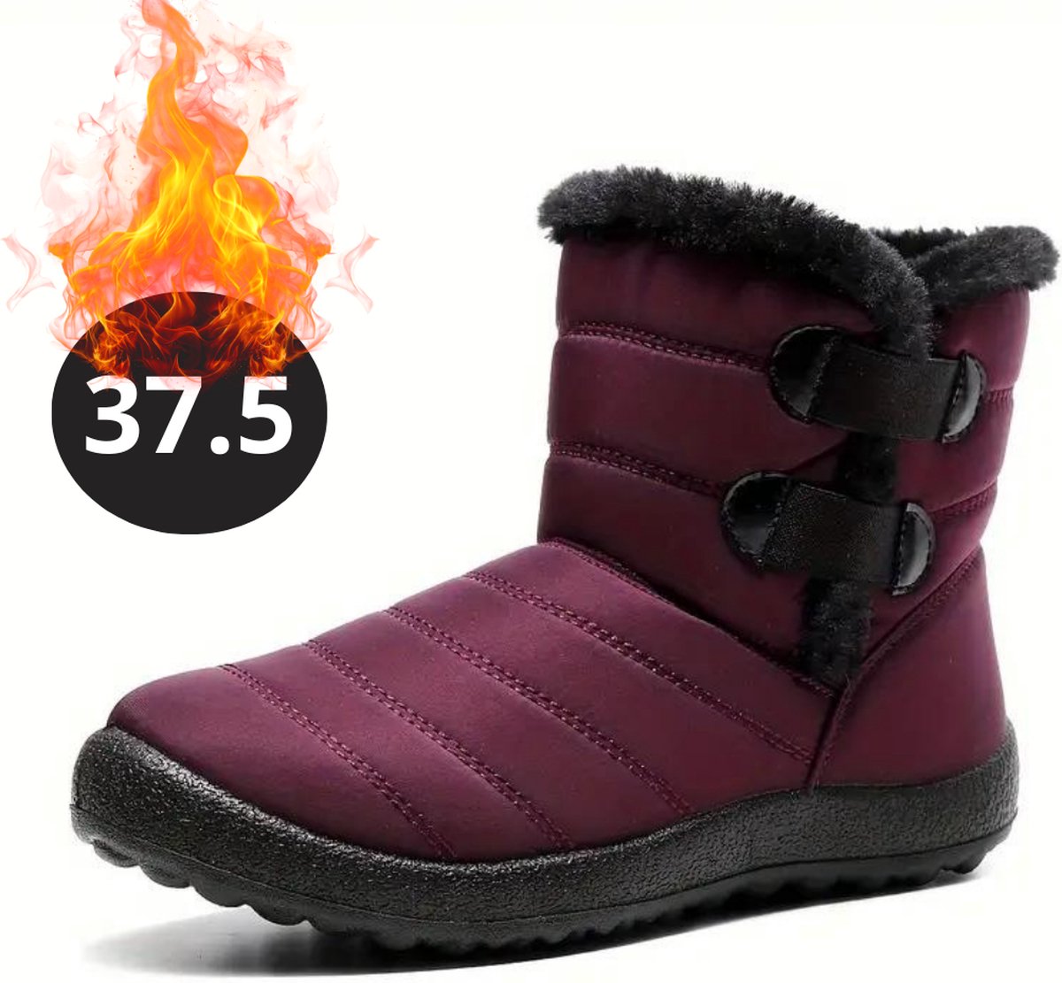 Nivard Snowboots Sneeuwschoenen Sneeuwboots Dames Wintersport Ski Skischoenen – 37.5 Bandje Rood