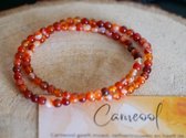 Carneool Armband met 4mm kralen, edelstenen - Perfect cadeau voor vrouwen- Inclusief uitleg - Spiritueel - Carnelian - Positieve keuzes - Zelfvertrouwen - Doelbewust - Stress - Slapen - 100% NATUURLIJK