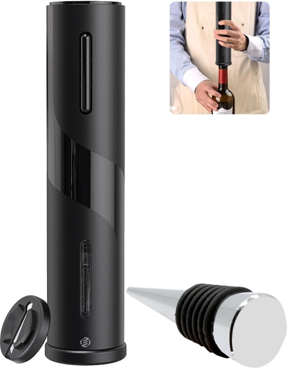 Equivera Elektrische Kurkentrekker Set - Automatische Wijnopener - Wijn Accessoires - Flessenopener - Cadeautip - Premium
