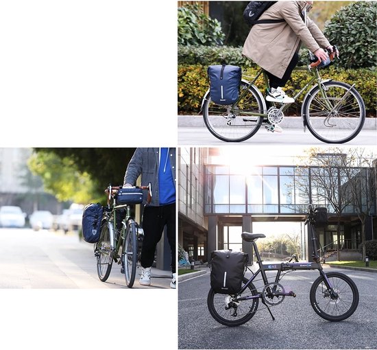 Bloominggoods® Fietstas - Rugzak - Waterdicht - 20L - Bevestiging Bagagedrager - Incl. Regenhoes - Fietsrugzak - Enkel - Zwart van Bloominggoods® — afbeelding 4