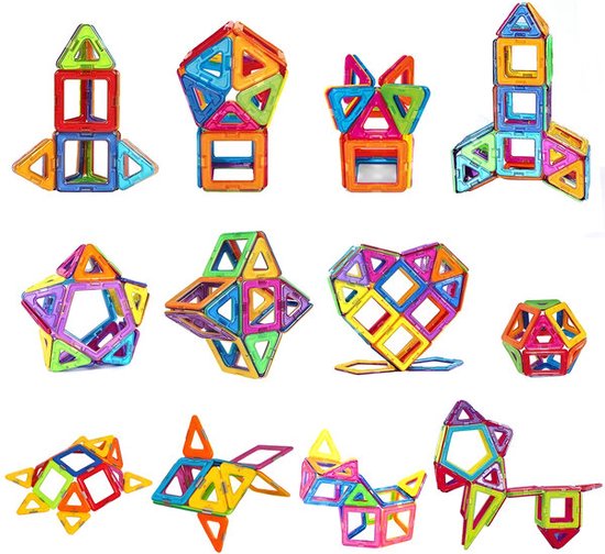 Jojoy BUILDNETIC Set de 50 blocs de construction magnétiques pour Enfants – Jouets créatifs pour le raisonnement et le développement spatial