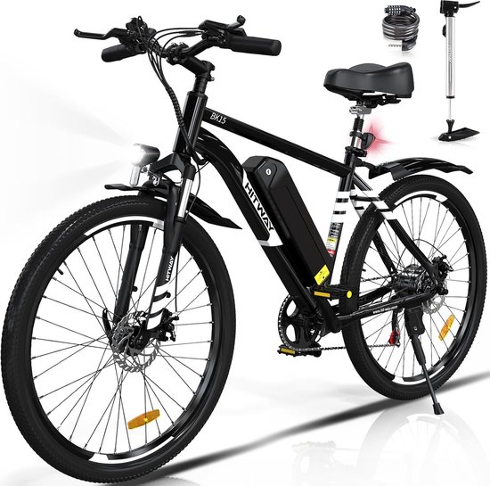 Hitway BK15 Elektrische Fiets | E-bike met Afneembare Accu | 26 Inch | 250W Motor | 12Ah | Zwart