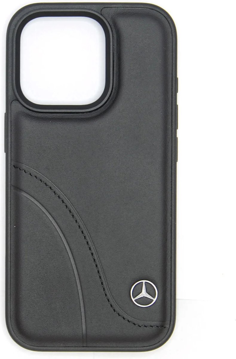 Mercedes-Benz iPhone 16 Pro Backcover hoesje Curved stiches – Zwart