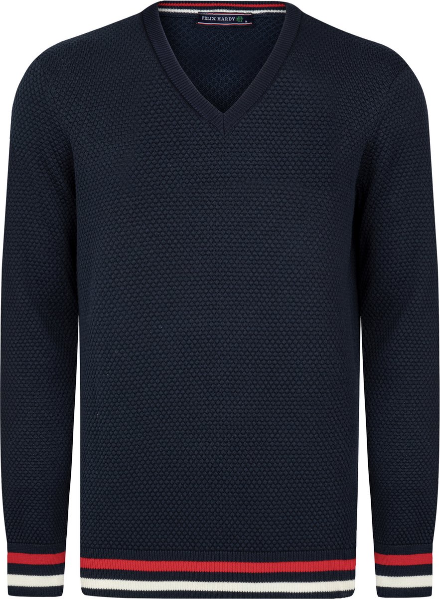 Felix Hardy V-Neck Sweater V Trui 100% Katoen Heren Zwart Xl
