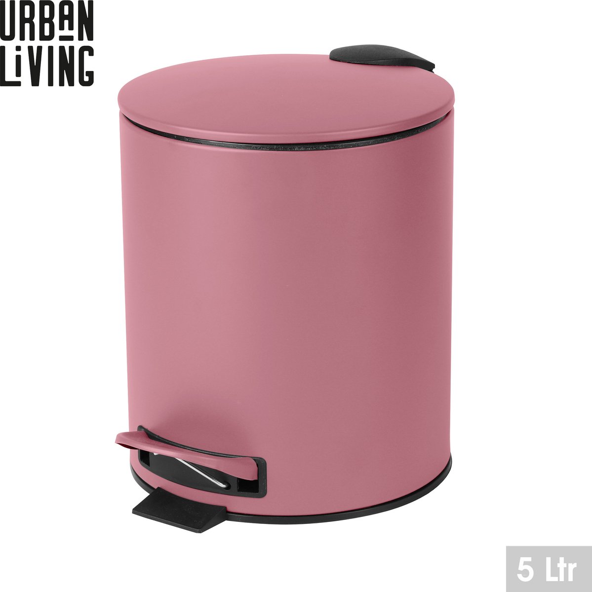 "BLUSH" BADKAMERAFVALBAK 5L MET PEDAAL EN SOFT-CLOSE SLUITING D21XH26CM