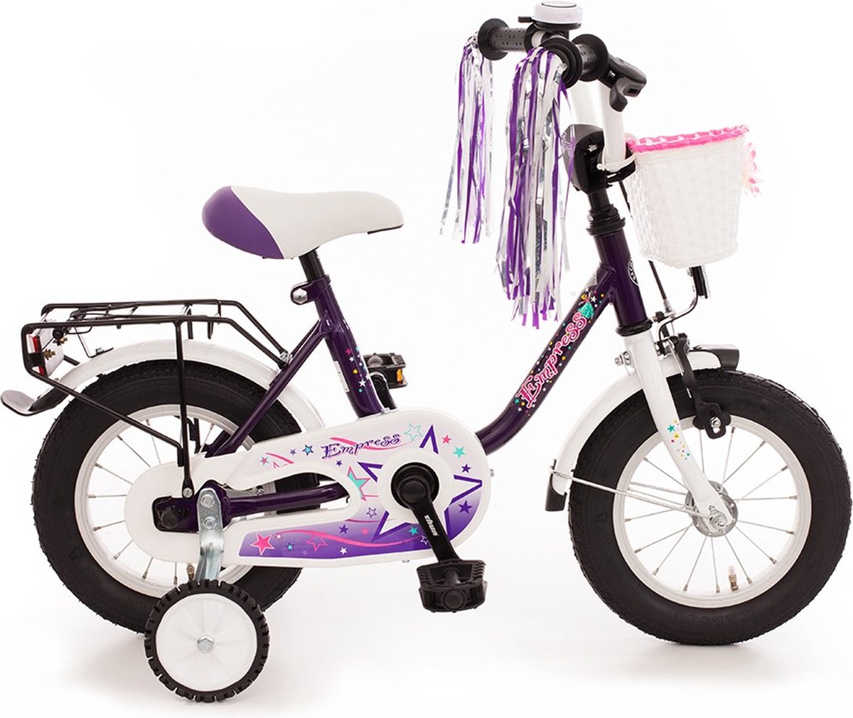 Bachtenkirch Empress, kinderfiets, 12 inch, lila en wit