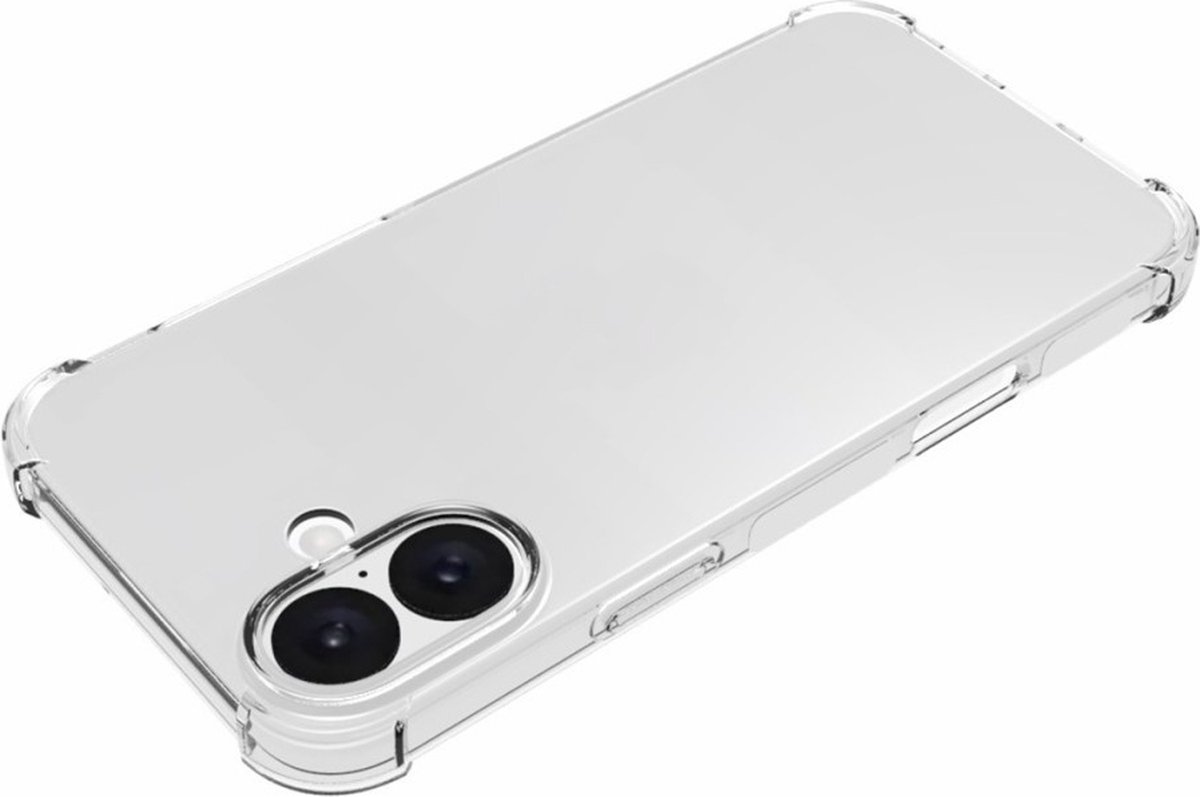 iPhone 16 Plus hoesje transparant TPU met schokbestendige AirBag hoeken, dunne beschermcover - Afbeelding 3