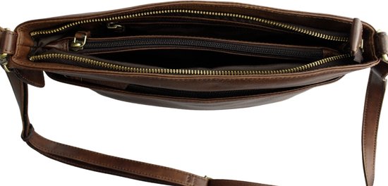 Sac à bandoulière en cuir marron foncé Ella