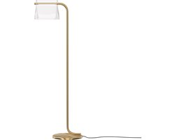 Maytoni Cabaret vloerlamp goud – glazen kap, led, modern