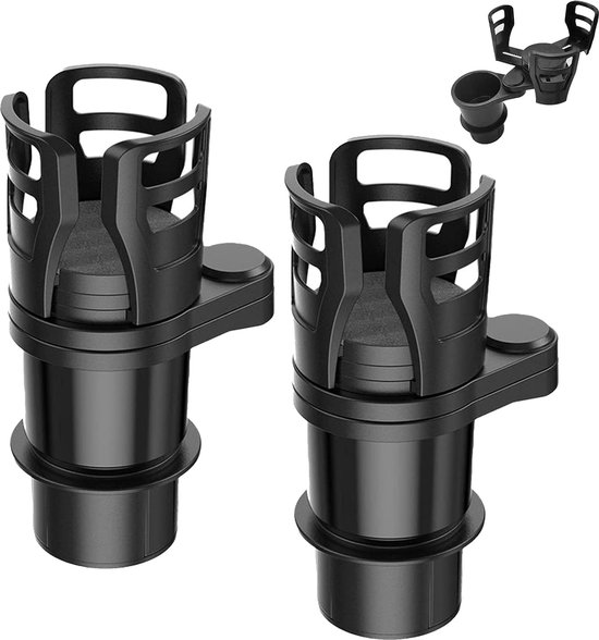 Bekerhouder voor in de auto - 2 stuks met 3 paar clips - Verstelbaar - Voor fles