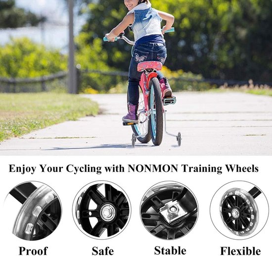 Roue Auxiliaire Stabilisateur Vélo Enfant Réglable 12 à 20 Pouces - Bleu - Pour Apprentissage Sécurisé