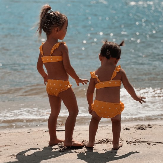 Maillot De Bain Fille La-V - Noir, Taille 116-122, Polyamide/élasthanne, Dos Ouvert