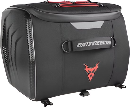 CarryQuest® - Motor Rugzak - Zadeltas Motor - Waterdichte Motorhelm Tas - Motorrugzak - 25L Capaciteit + Reflecterende Strips - Rood - Duurzaam 1200D Materiaal