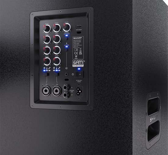 Sharp SumoBox PRO CP-LS200 Professionele draagbare luidspreker - 200W - 108dB - TRS/XLR - bluetooth - zwart van Sharp — afbeelding 4