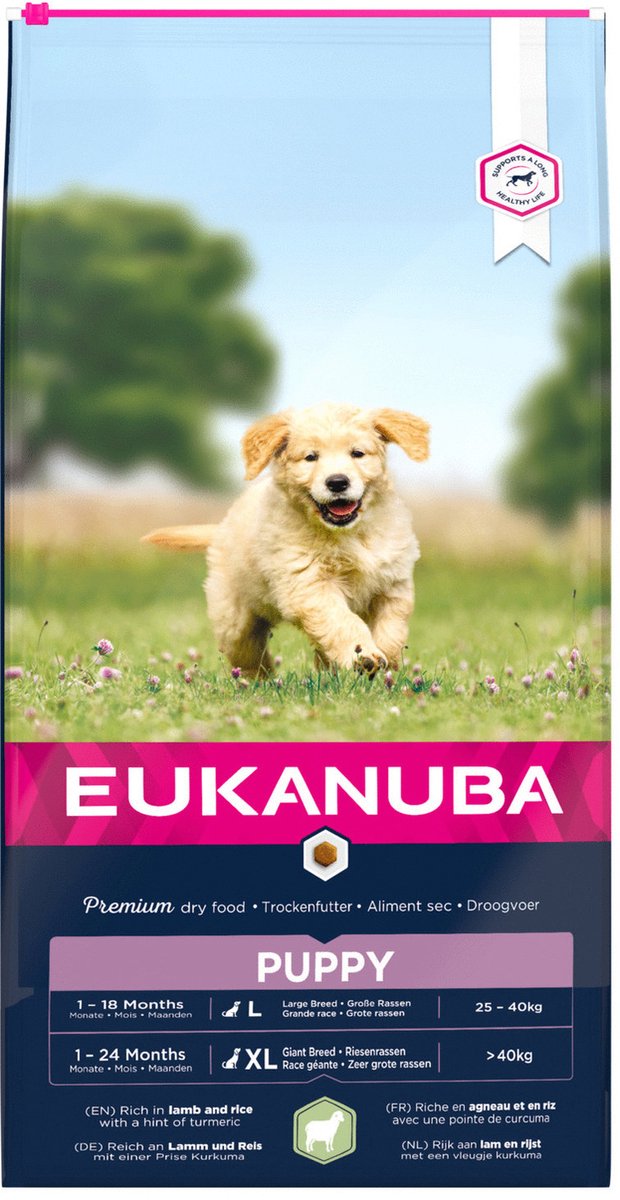 Bol.com Eukanuba Dog Puppy & Junior - All Breeds - Lamb & Rice - 12 kg aanbieding