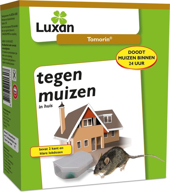 Foto: Tomorin protect home express 2 lokdoosjes tegen muizen pasta lokaas 1 doosje voor 50 muizen