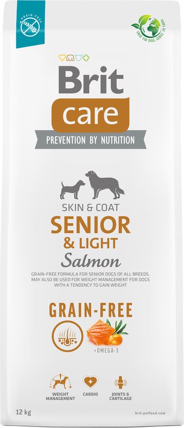 Brit Care Dog Grain-Free Senior Zalm - Hondenvoer - 12 kg