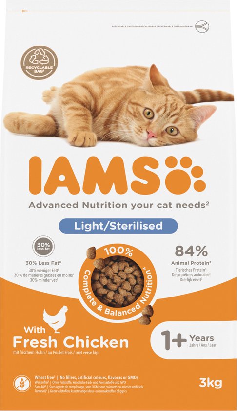 Iams cat adult sterilised - kip - 3 kg