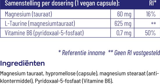Vitakruid - Magnesium tauraat met P-5-P - 180 Vegetarische capsules