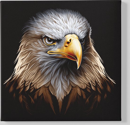 Vierkant Canvas Schilderij - Roofvogel - Adelaar - 60x60x2 cm
