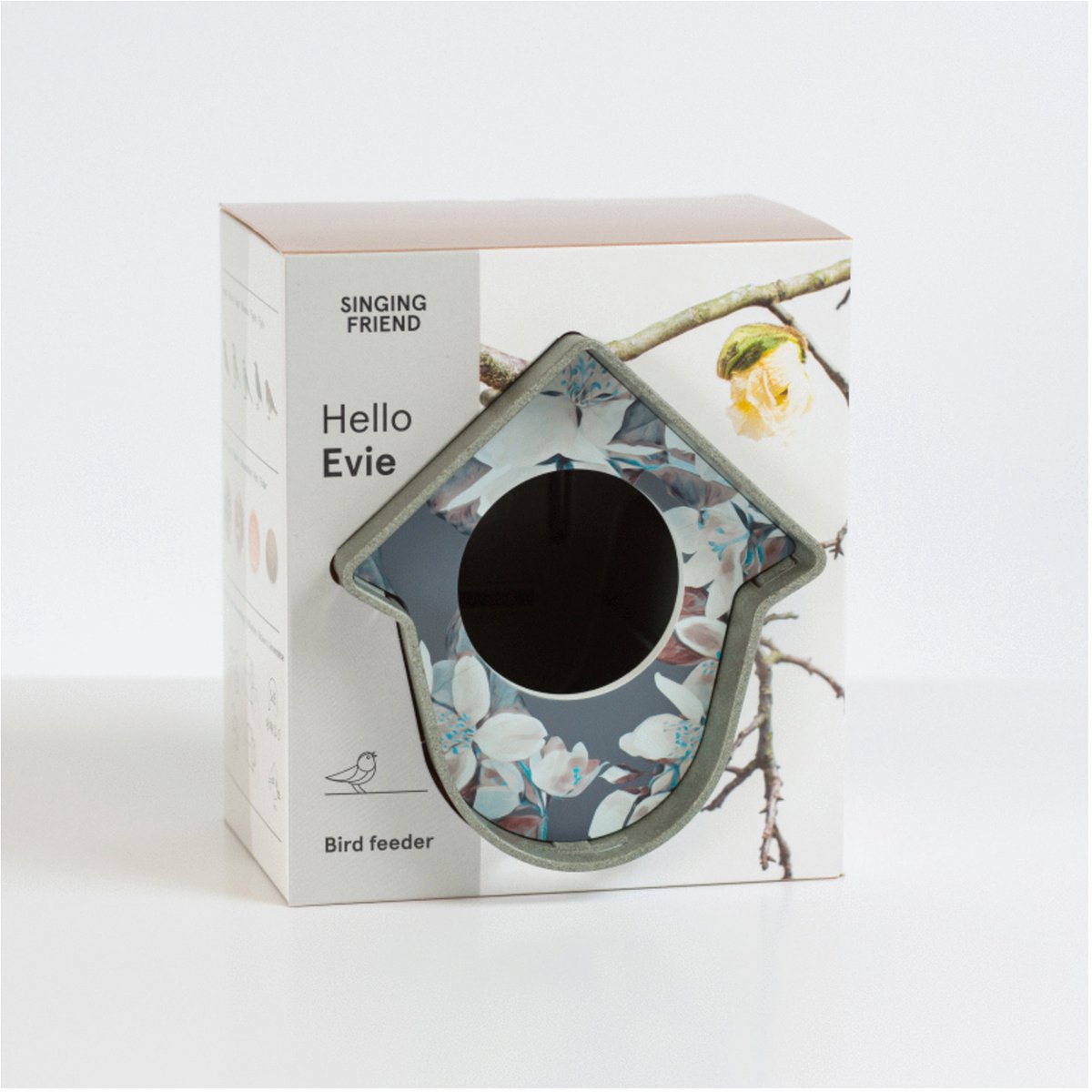 Singing Friend Evie Feeder 100% Recycled - Voersilo - 13.5x12.5x15 cm Antraciet Blauw