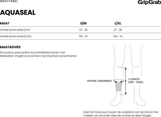 GripGrab - AquaSeal Waterproof Cycling Gaiter Waterdichte Wielren Overschoenen Manchetten Regen Bescherming - Unisex - Zwart - Maat S/M van Gripgrab — afbeelding 5