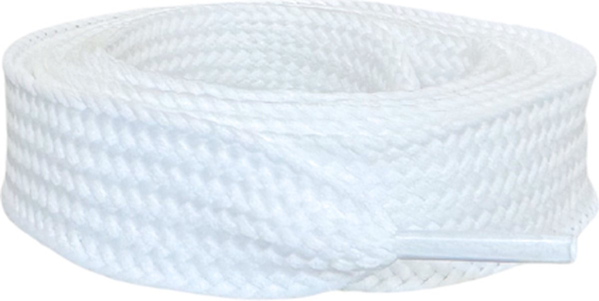SneakersAdept - Witte Adidas Campus Veters - 140cm - Dik - Wit - Brede Platte Veters - Katoen-Nylon - 2cm wijd - Geschikt voor Adidas Campus 00s