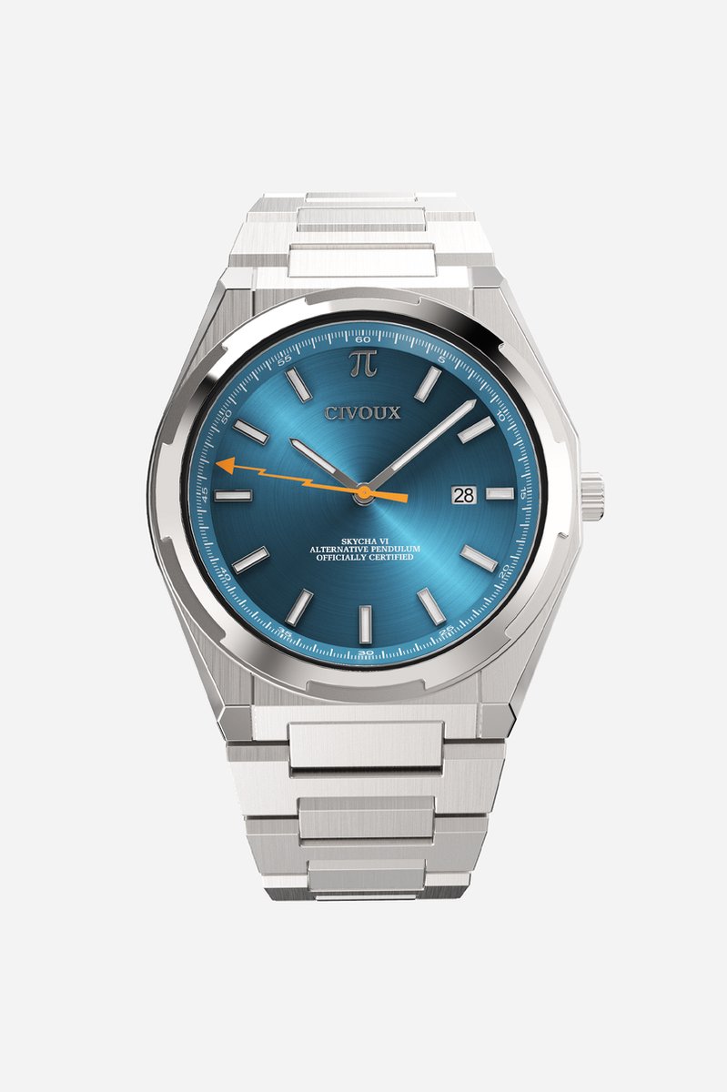 CIVOUX Skycha VI Blauw - Horloges voor mannen - Horloge heren - Ø40 mm - 316L Roestvrij Staal - Saffier Glas