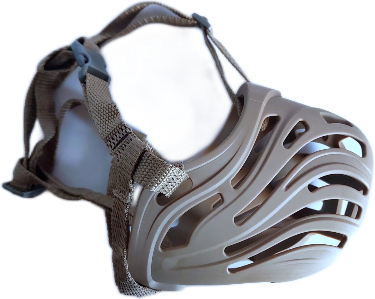 Bol.com Muilkorf honden - Maat M - Silicone medium hard - Beige - Hondenmuilkorf - muilkorf - Honden training - Muilkorven - Deg... aanbieding