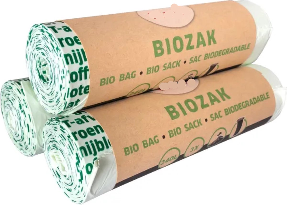 Biozakken 240 liter groen 115x140 cm - 3 rol Ă  3 zakken