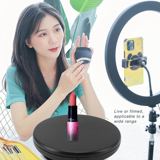 Plateau Tournant électrique PrimeMatik – 45 Cm, Charge 40 Kg, Rotation 360° Horaire/antihoraire, 120s/tour, 220V – Noir