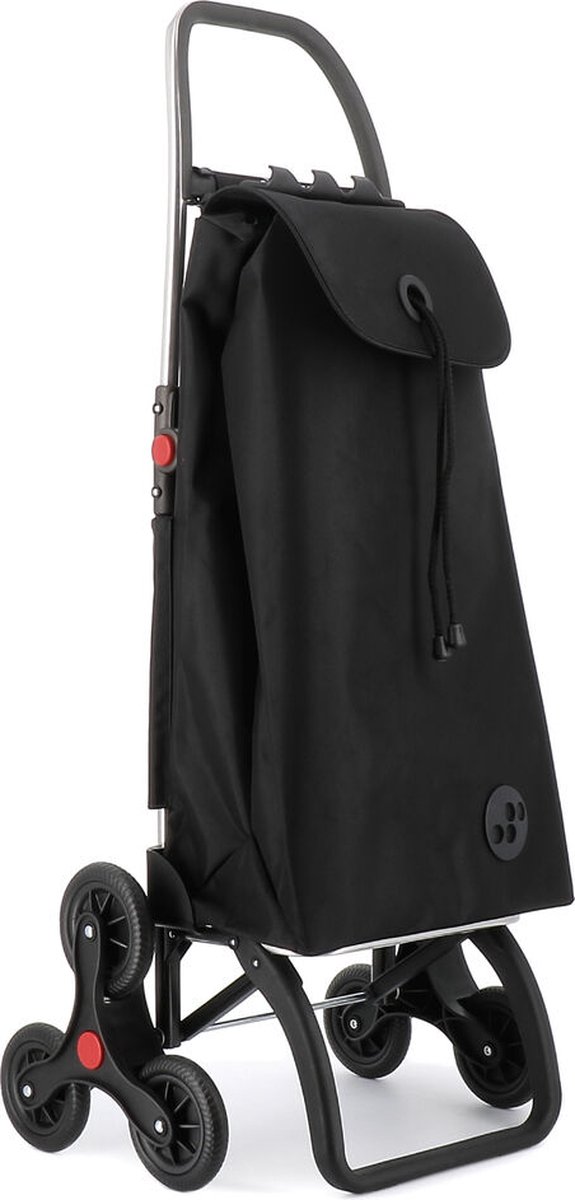 Rolser Boodschappentroley I-Max MF 6L - Foldable - Trappenstijger - 6 Wheels Aluminium Shopping Trolley - Opvouwbare Boodschappen Wagen met Traploper - Zwart