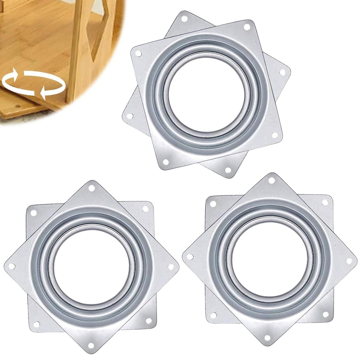 Support Rotatif 360° PATIKIL 9 Pouces - Plateau Tournant Paresseux Susan, Acier Et Plastique, Pour écran TV, Ordinateur, Plantes