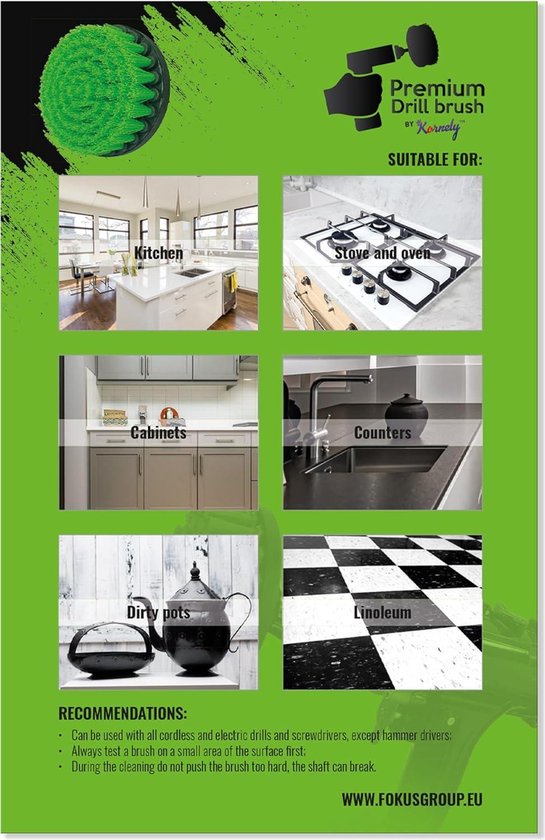 Premium Boorborstel, Extra Zacht, Wit 5st. SET. Professionele Power Scrubber. Kras geen oppervlakken. Geschikt voor tapijt, leer, stoffering, meubels, auto-interieur, glasreiniging
