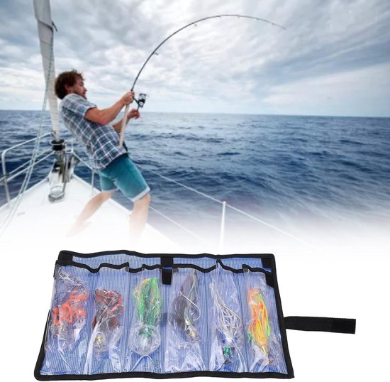 Set Of 6 Artificial Squid Octopus Skirts With Acrylic Material - Ideal For Trolling And Catching Large Fish In Saltwater Fishing